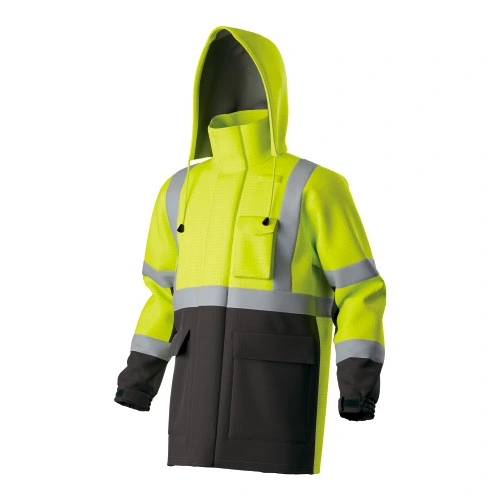 HI-VIS kahden tonnin puuvilla vedenpitävä liekkikestävä hupputakki