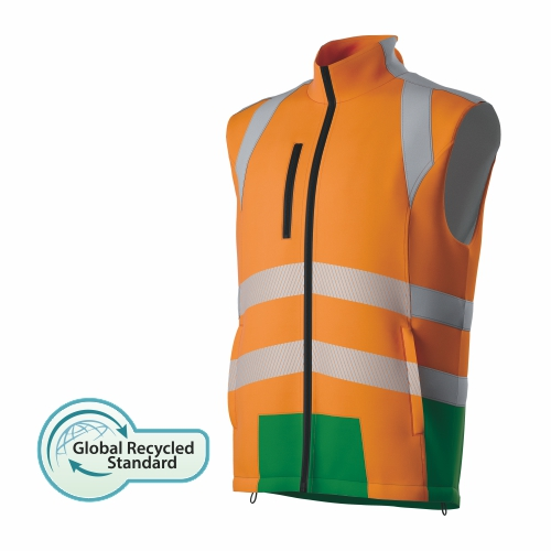 HI-VIS kierrätetty täysi Zip eristetty ruumiinlämmitin.